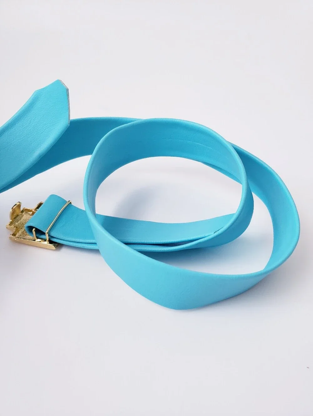 Vintage Blue Gold Adjustable Belt